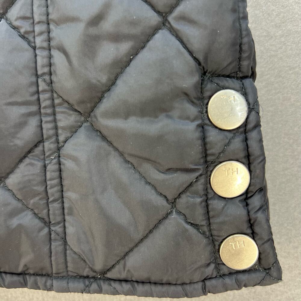 VTG Tommy Hilfiger Quilted Vest Women"s Size XL Black With Yellow Plaid Lining - Picture 7 of 13